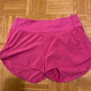 Lululemon Speed Ups Sonic Pink 4 inch inseam